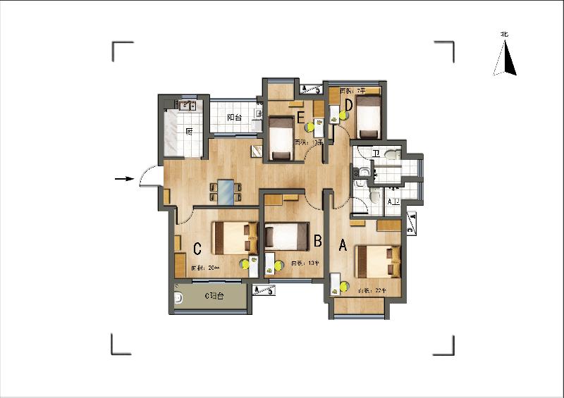 吴中区-阳光天地20幢-南卧-阳台-独立洗手池